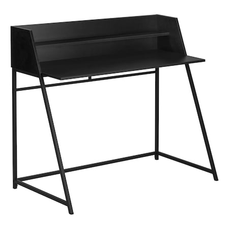 Monarch Specialties Computer Desk, Home Office, Laptop, Storage Shelves, 48"L, Work, Metal, Laminate, Black I 7547